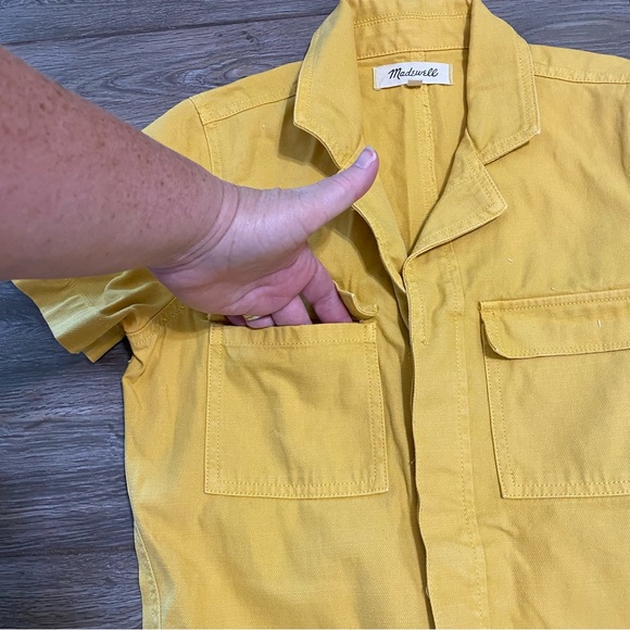 Madewell XXS Yellow Denim Short Sleeve Jumpsuit - Picture 6 of 14